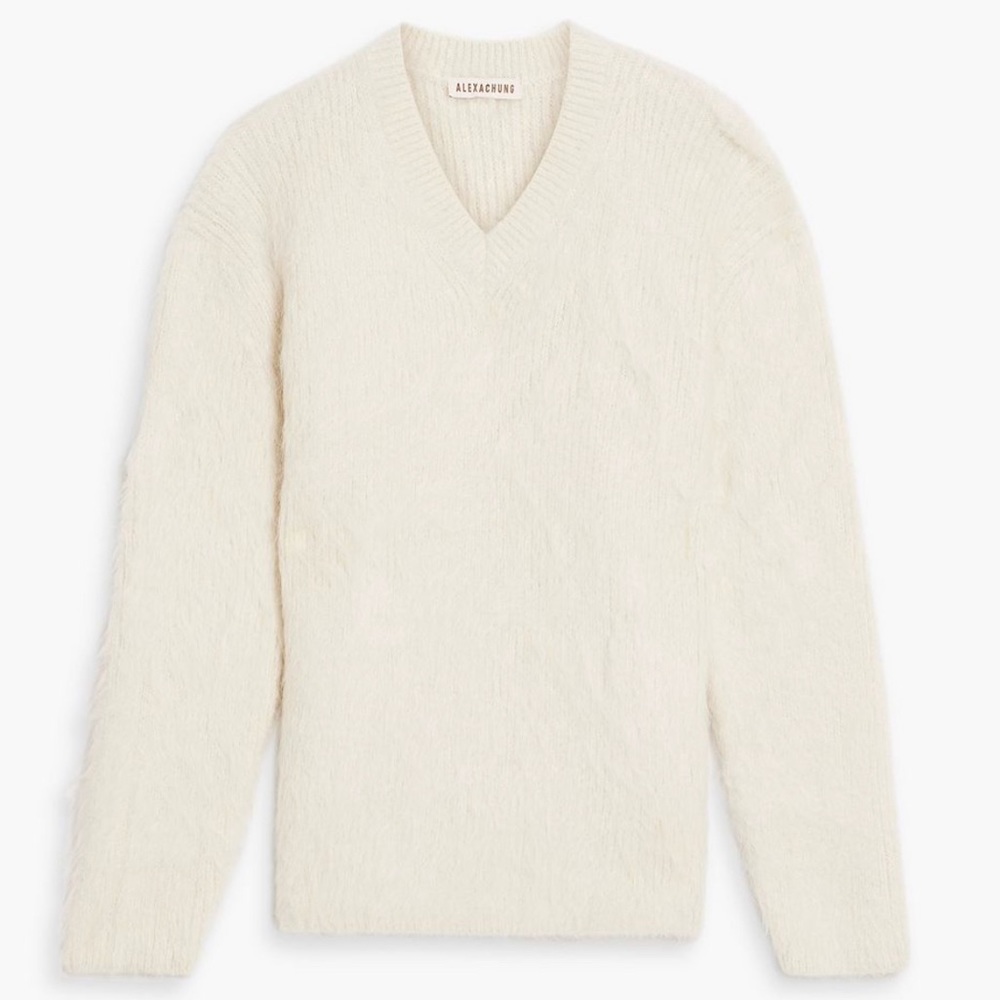 Alexa Chung Alexachung Ivory White Cream Hampton Brushed Alpaca Sweater Jumper